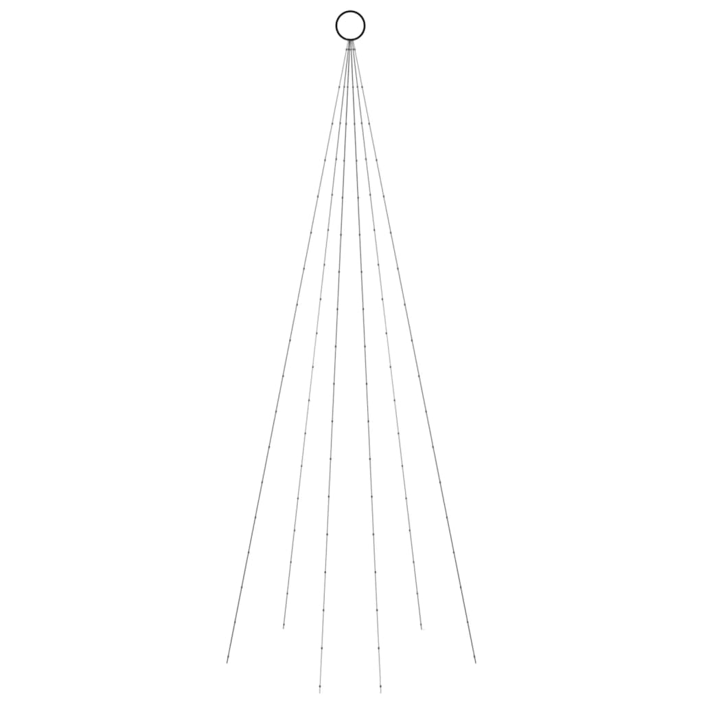 Vidaxl vlaggenmast kerstboom 108 led's meerkleurig 180 cm
