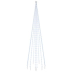 VidaXL Vlaggenmast kerstboom 310 LED's koudwit 300 cm