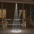 VidaXL Vlaggenmast kerstboom 310 LED's koudwit 300 cm