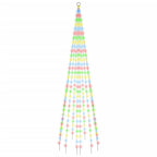 VidaXL Vlaggenmast kerstboom 310 LED's meerkleurig 300 cm