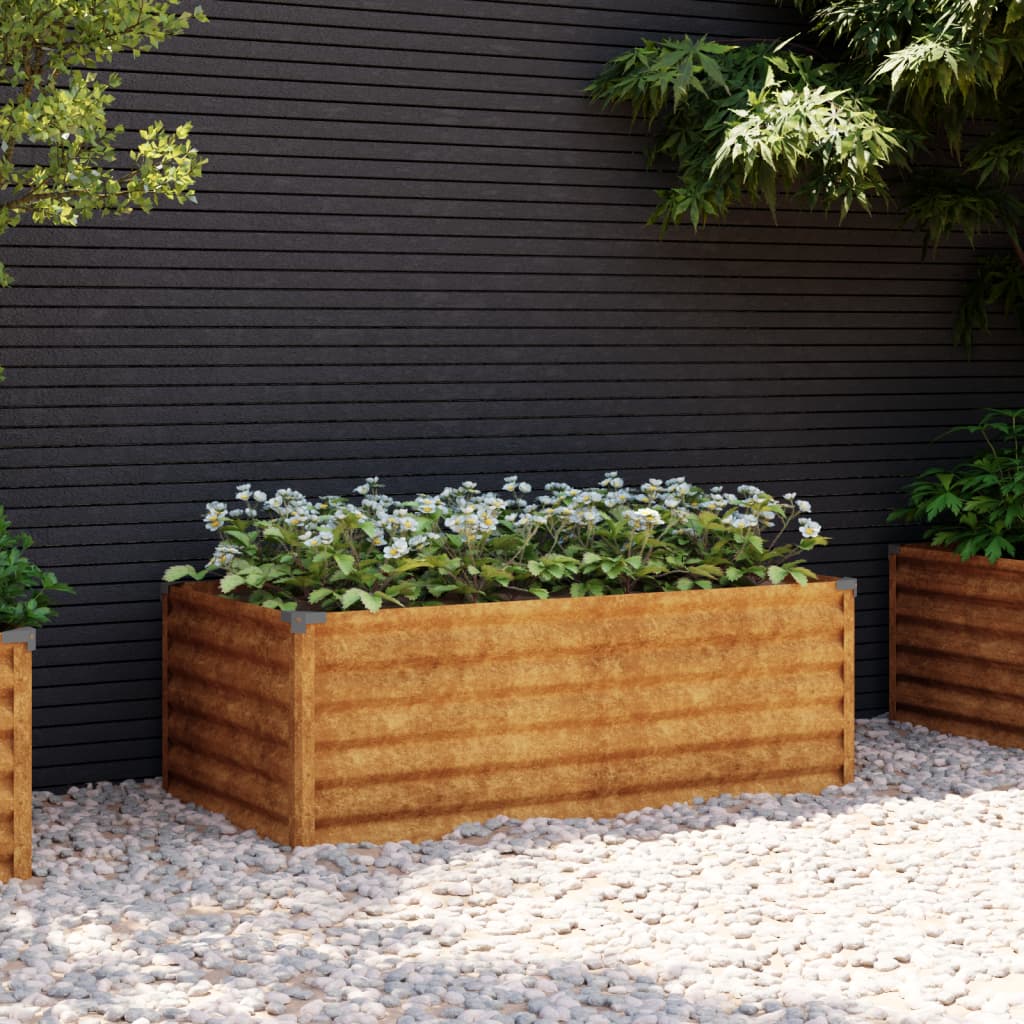 Vidaxl verhoogde tuinbak 100x50x36 cm cortenstaal