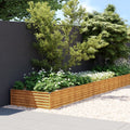 Vidaxl plantenbak verhoogd 579x100x36 cm cortenstaal