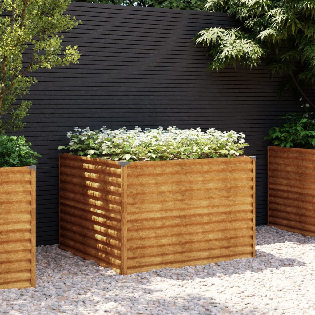 VidaXL Plantenbak verhoogd 100x100x69 cm cortenstaal