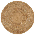 VidaXL Tapijt rond 120 cm gevlochten jute