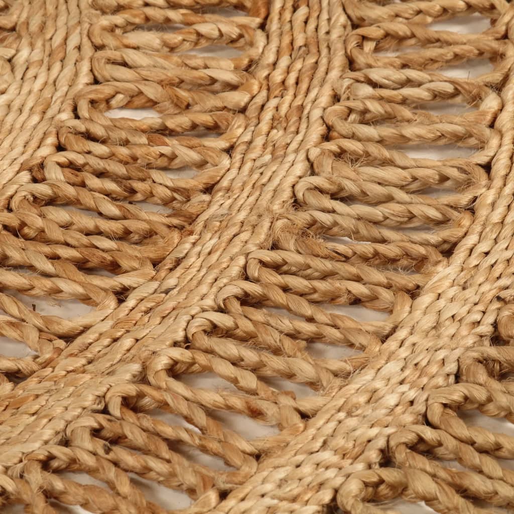 VidaXL Tapijt rond 120 cm gevlochten jute