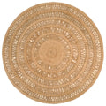 VidaXL Tapijt rond 150 cm gevlochten jute