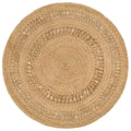 VidaXL Tapijt rond 150 cm gevlochten jute