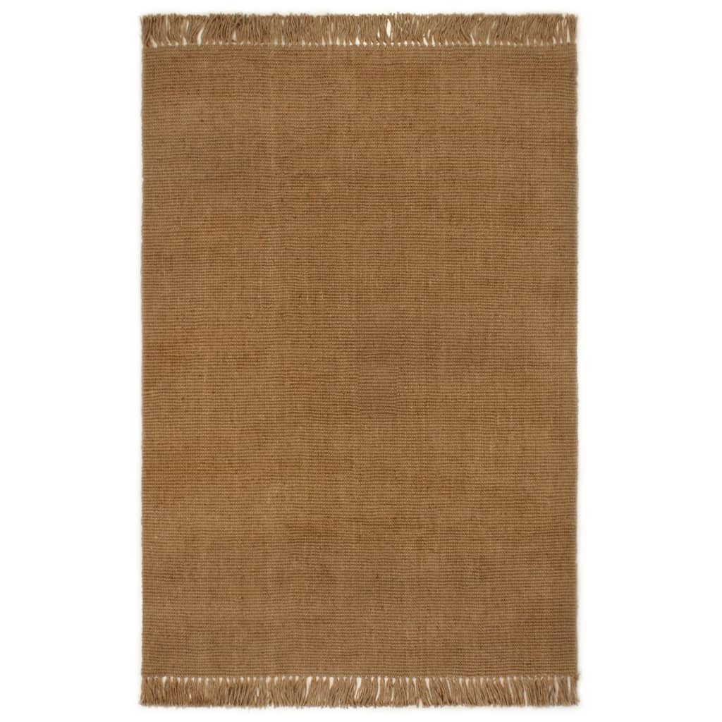 VidaXL Vloerkleed met kwastjes 160x230 cm jute