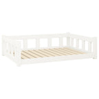 Vidaxl hondenmand 105,5x75,5x28 cm massief grenenhout wit