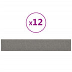 VidaXL Wandpanelen 12 st 1,62 m² 90x15 cm stof lichtgrijs