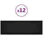VidaXL Wandpanelen 12 st 3,24 m² 90x30 cm kunstleer zwart