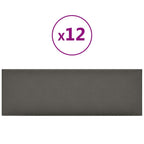 Vidaxl wandpanelen 12 st 3,24 m² 90x30 cm kunstleer grijs