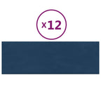 VidaXL Wandpanelen 12 st 3,24 m² 90x30 cm fluweel blauw