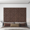 Vidaxl wandpanelen 12 st 0,54 m² 30x30 cm kunstleer bruin