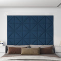 VidaXL Wandpanelen 12 st 0,54 m² 30x30 cm fluweel blauw