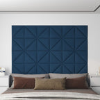 VidaXL Wandpanelen 12 st 0,54 m² 30x30 cm fluweel blauw