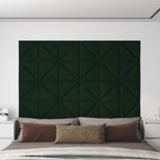 Vidaxl wandpanelen 12 st 0,54 m² 30x30 cm fluweel donkergroen