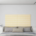 VidaXL Wandpanelen 12 st 1,62 m² 90x15 cm kunstleer crèmekleurig