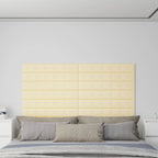 VidaXL Wandpanelen 12 st 1,62 m² 90x15 cm kunstleer crèmekleurig