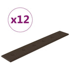 VidaXL Wandpanelen 12 st 1,62 m² 90x15 cm kunstleer bruin