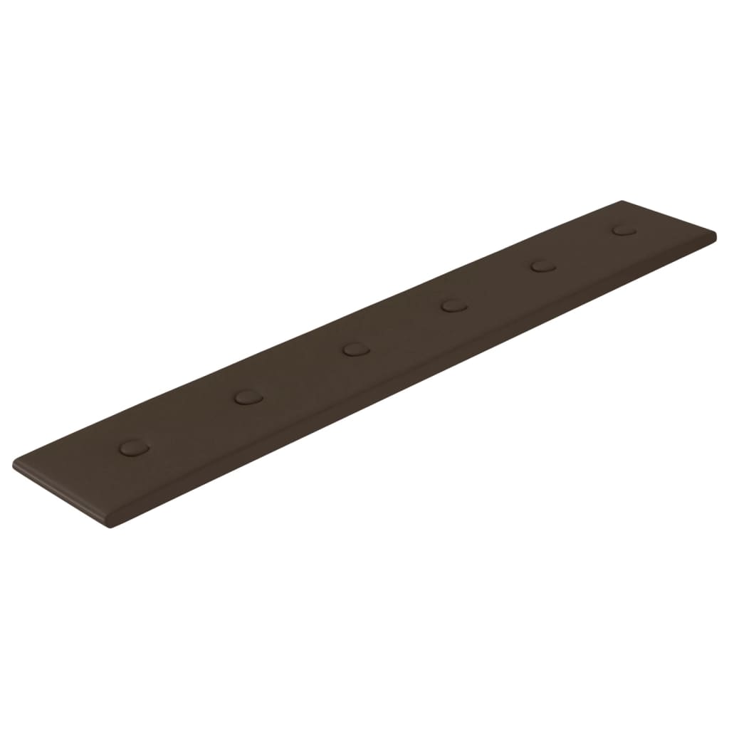 VidaXL Wandpanelen 12 st 1,62 m² 90x15 cm kunstleer bruin