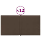 VidaXL Wandpanelen 12 st 0,54 m² 30x15 cm stof bruin