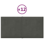 VidaXL Wandpanelen 12 st 0,54 m² 30x15 cm fluweel donkergrijs