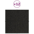 VidaXL Wandpanelen 12 st 1,08 m² 30x30 cm stof zwart