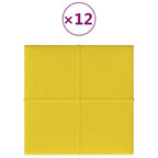 VidaXL Wandpanelen 12 st 1,08 m² 30x30 cm stof lichtgeel