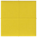 VidaXL Wandpanelen 12 st 1,08 m² 30x30 cm stof lichtgeel