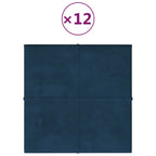 VidaXL Wandpanelen 12 st 1,08 m² 30x30 cm fluweel blauw