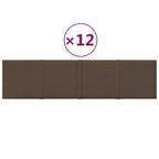 VidaXL Wandpanelen 12 st 1,08 m² 60x15 cm stof bruin