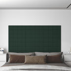 VidaXL Wandpanelen 12 st 1,08 m² 60x15 cm stof donkergroen