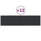 Vidaxl wandpanelen 12 st 1,08 m² 60x15 cm stof zwart