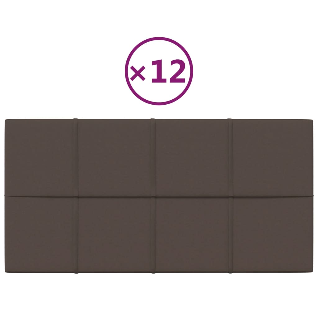 VidaXL Wandpanelen 12 st 2,16 m² 60x30 cm stof taupe