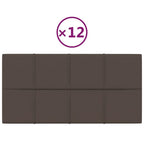VidaXL Wandpanelen 12 st 2,16 m² 60x30 cm stof taupe