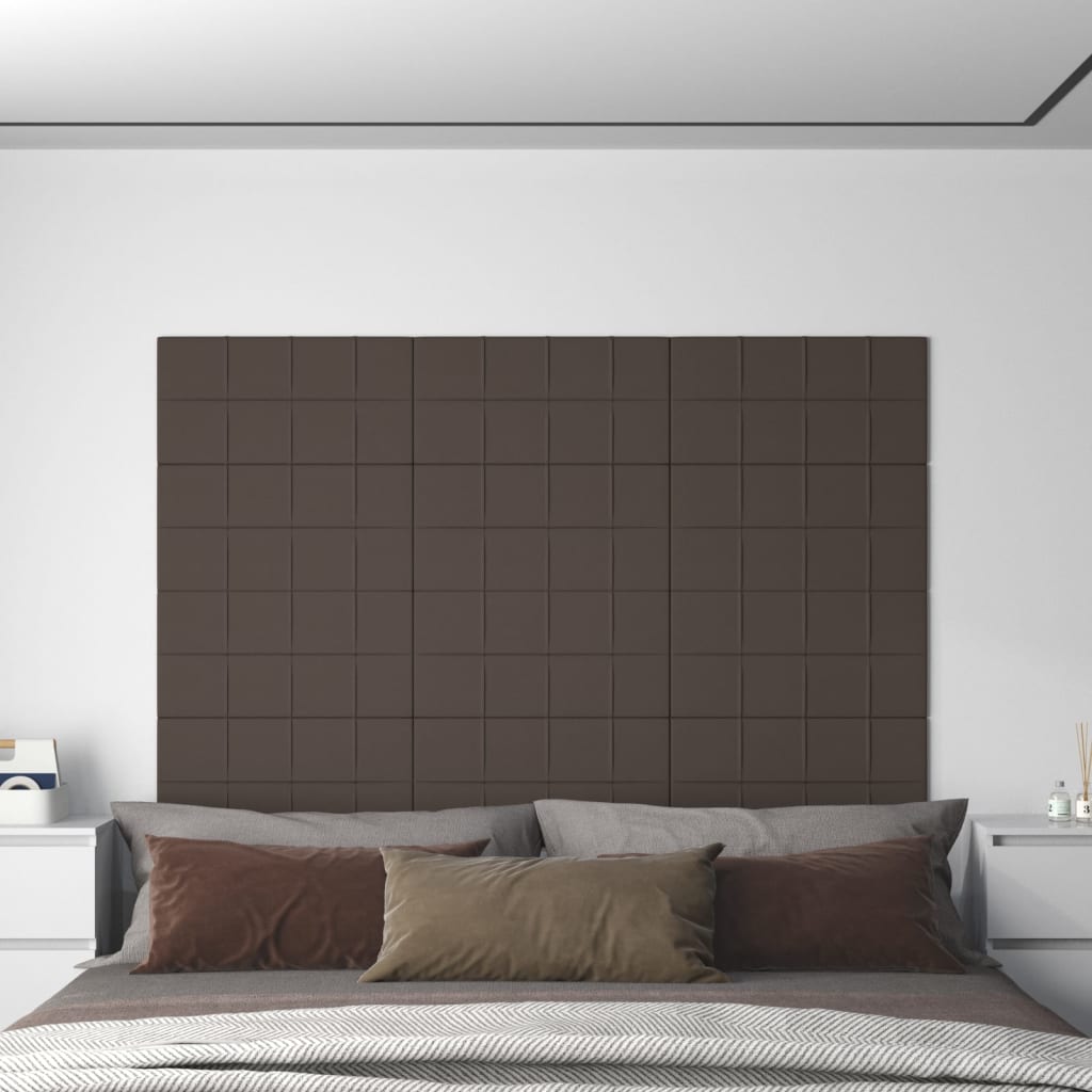 VidaXL Wandpanelen 12 st 2,16 m² 60x30 cm stof taupe