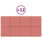 Vidaxl wandpanelen 12 st 2,16 m² 60x30 cm fluweel roze