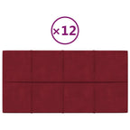Vidaxl wandpanelen 12 st 2,16 m² 60x30 cm fluweel wijnrood