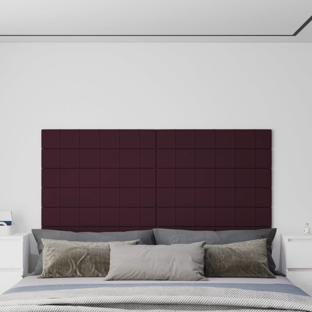 VidaXL Wandpanelen 12 st 1,62 m² 90x15 cm stof paars