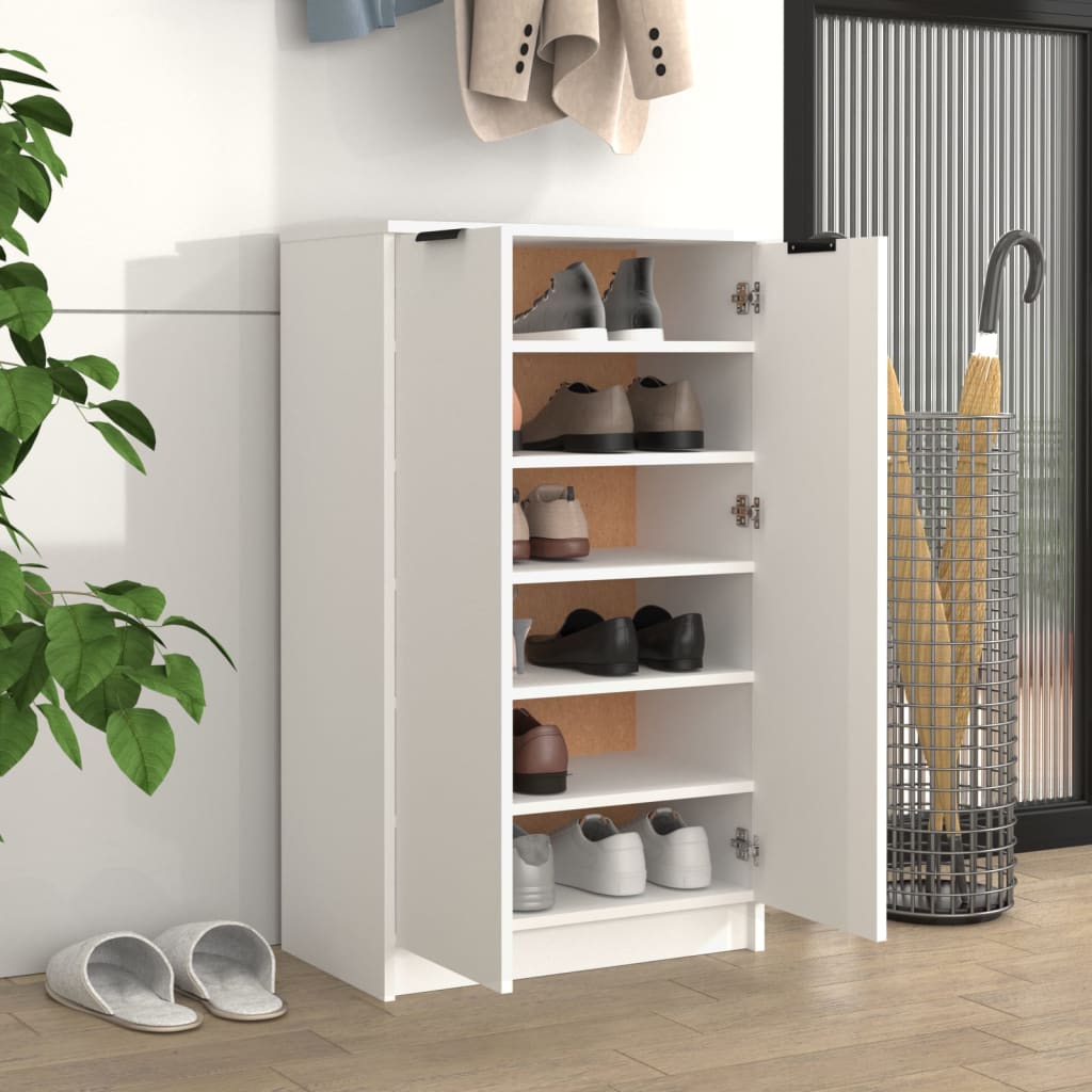 Vidaxl schoenenkast 59x35x100,5 cm bewerkt hout wit
