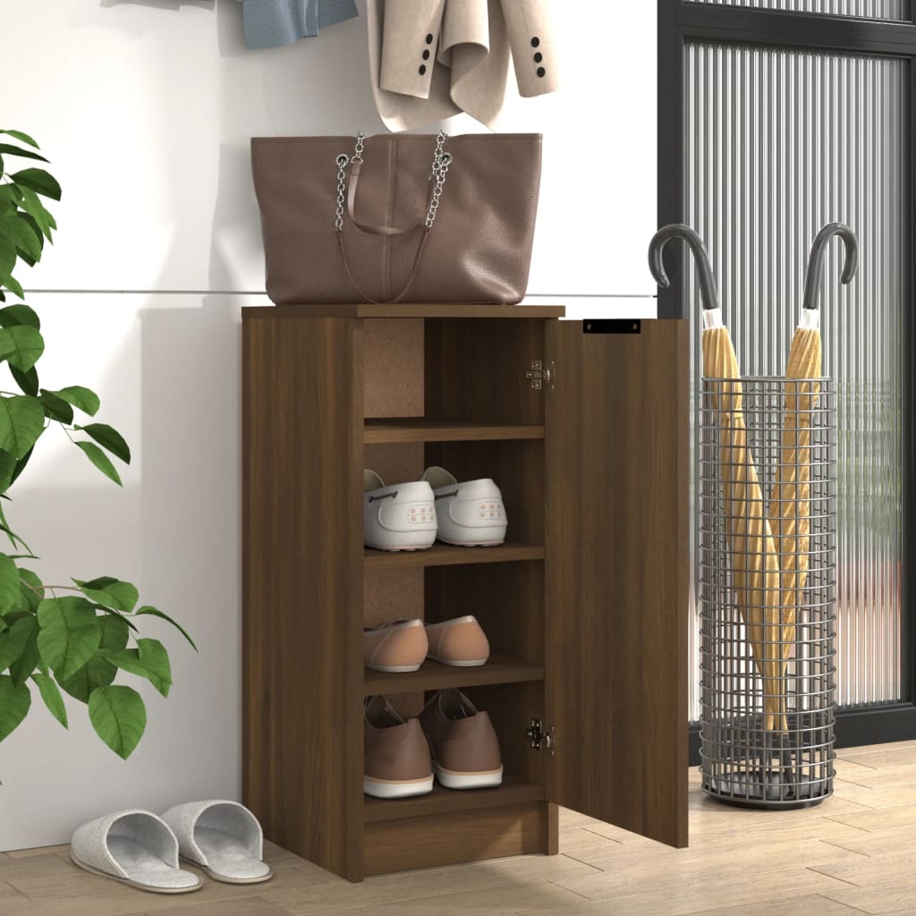 Vidaxl schoenenkast 30x35x70 cm bewerkt hout bruin eikenkleur