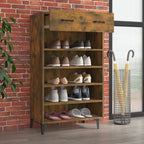 VidaXL Schoenenkast 60x35x105 cm bewerkt hout gerookt eikenkleurig