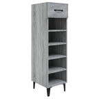 Vidaxl schoenenkast 30x35x105 cm bewerkt hout grijs sonoma eikenkleur