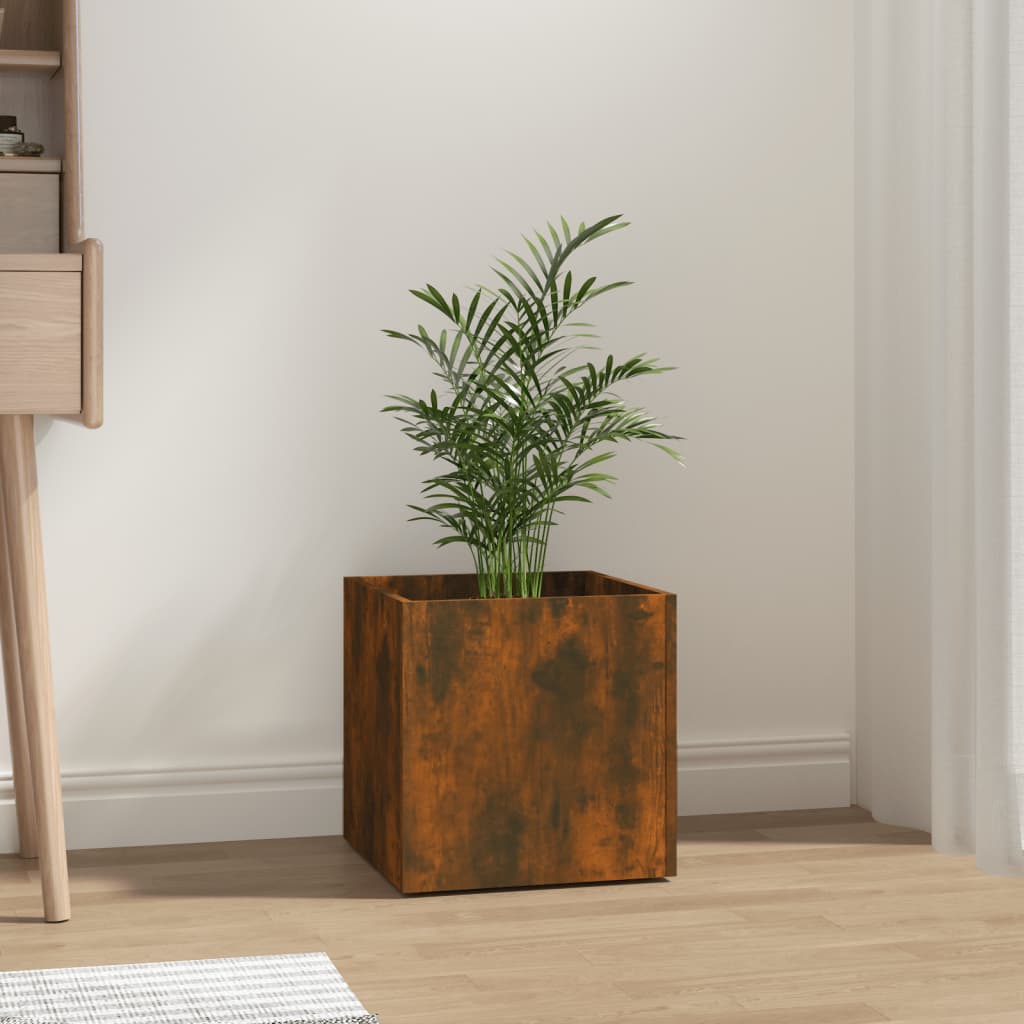 Vidaxl plantenbak 40x40x40 cm bewerkt hout gerookt eikenkleurig