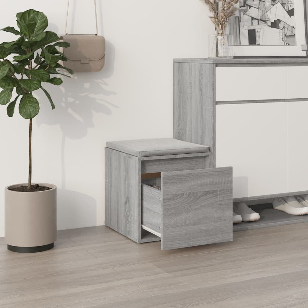 VidaXL Opbergbox met lade 40,5x40x40 cm bewerkt hout grijs sonoma eik