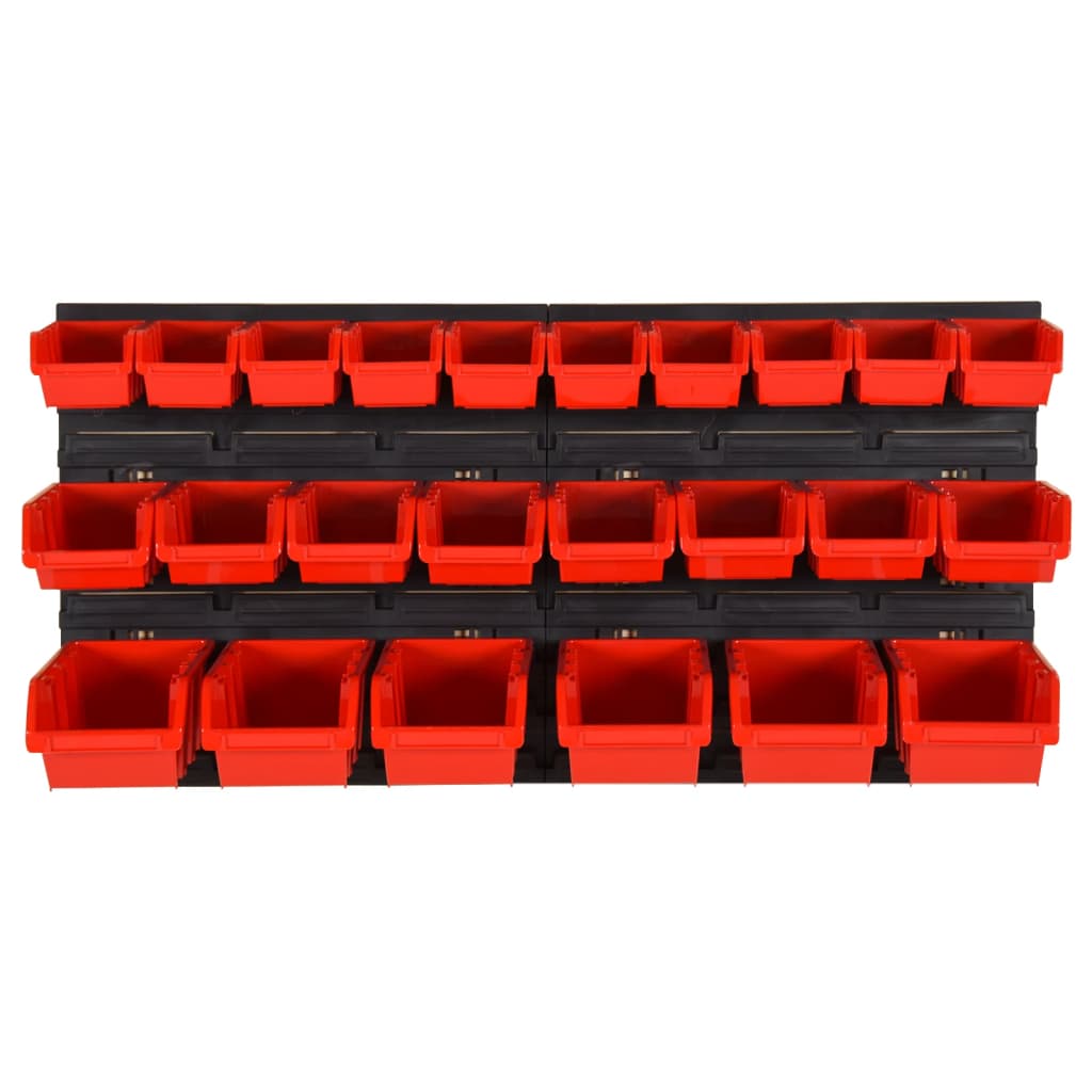 VidaXL 26-delige Sorteersysteemset 77x39 cm polypropeen rood en zwart