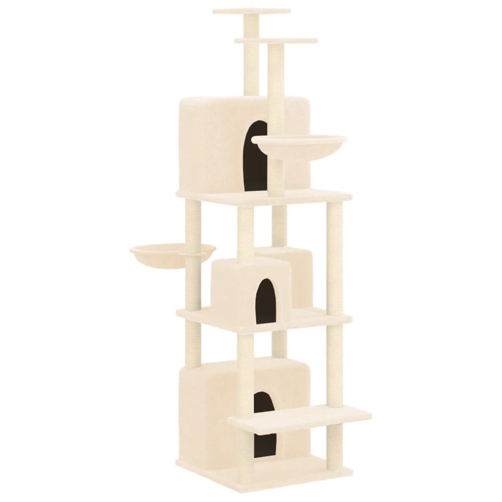 VidaXL Kattenmeubel met sisal krabpalen 180 cm crèmekleurig