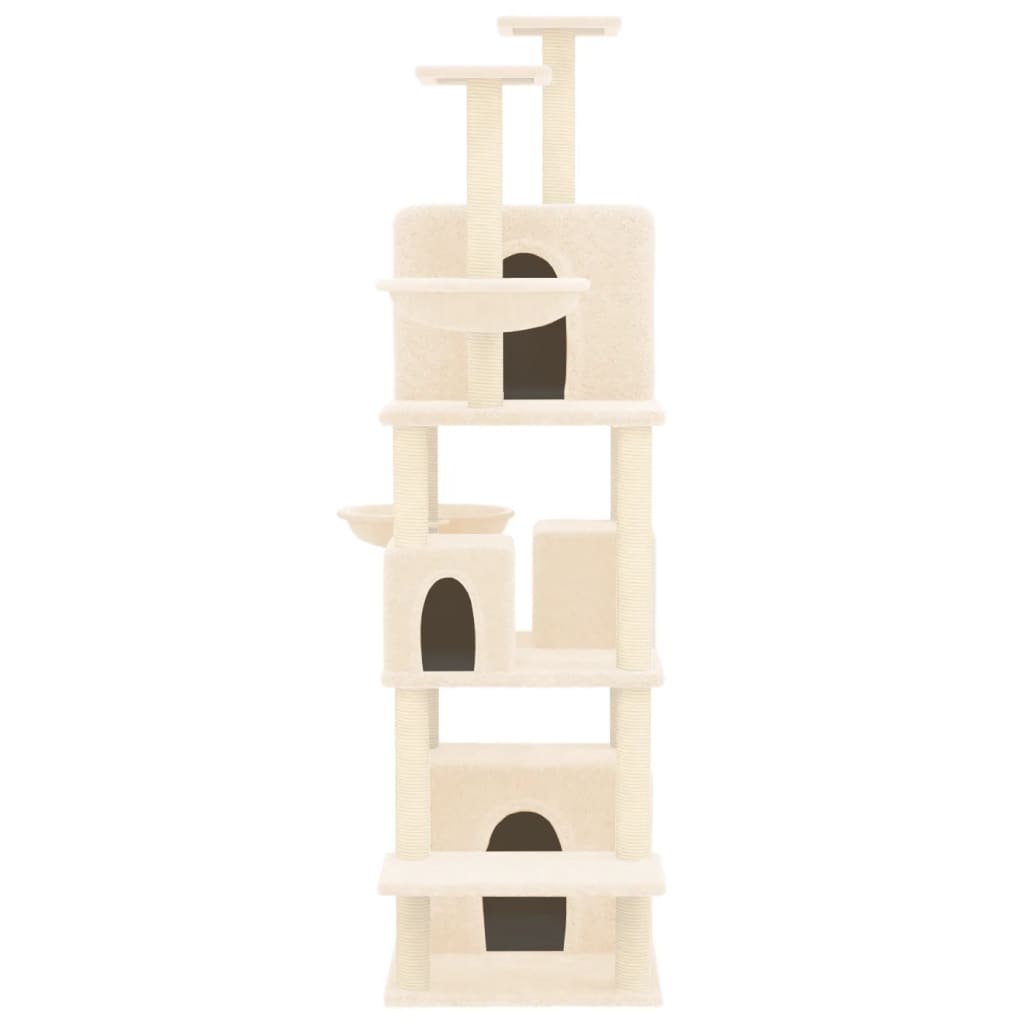 VidaXL Kattenmeubel met sisal krabpalen 180 cm crèmekleurig