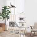 VidaXL Kattenmeubel met sisal krabpalen 279 cm lichtgrijs